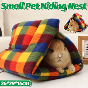Small Pet Hiding Nest – Fleece Triangle Tent for Rabbits & Guinea Pigs