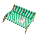 Striped Pet Lounger Bed with Wooden Frame for Small Dogs and Cats