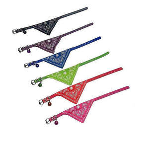 Adjustable Leather Collar with Stylish Dog Bandana Scarf