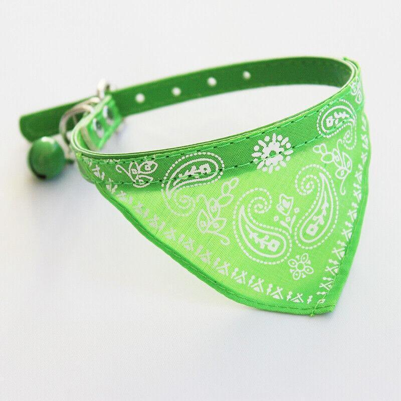 Adjustable Leather Collar with Stylish Dog Bandana Scarf