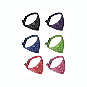 Adjustable Leather Collar with Stylish Dog Bandana Scarf