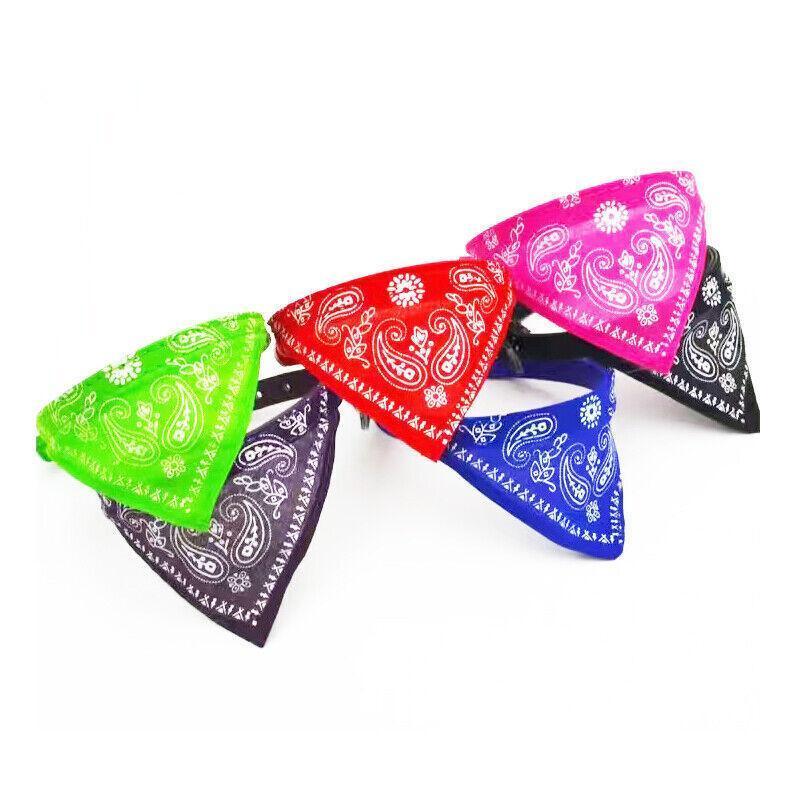 Adjustable Leather Collar with Stylish Dog Bandana Scarf