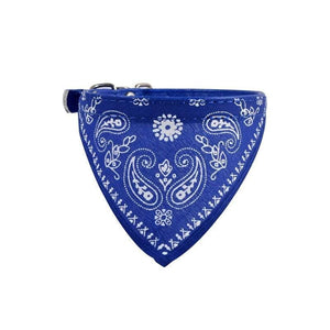Adjustable Leather Collar with Stylish Dog Bandana Scarf