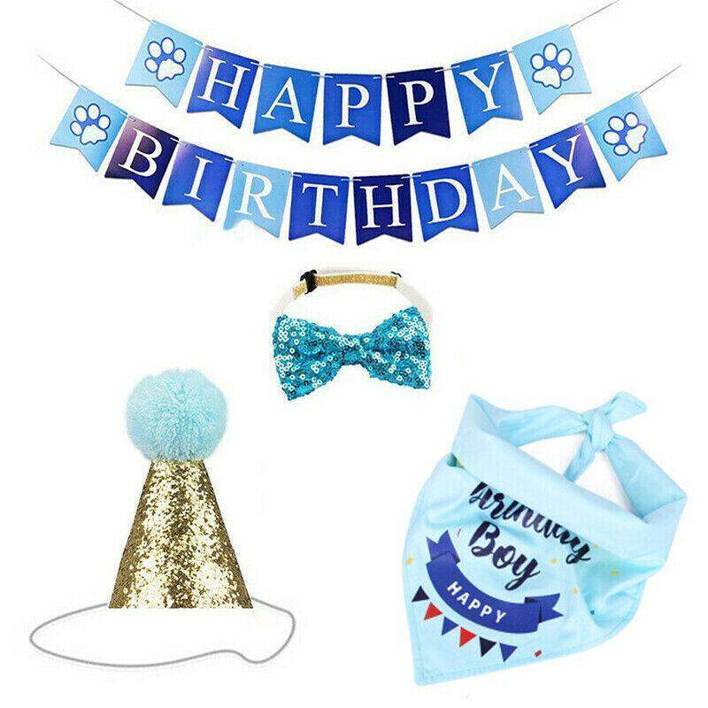 Pet Happy Birthday Party Set Pink/Blue