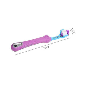Three-Head Cleaning Tool for Pets with Soft Dog Toothbrush Design