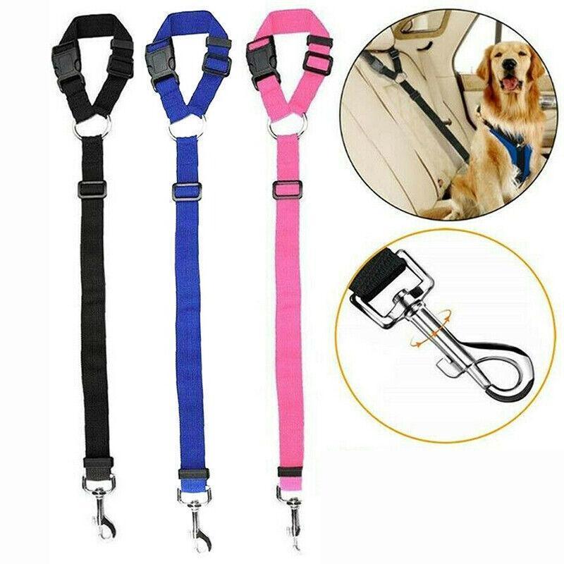 Adjustable Dog Seat Belt in various colors