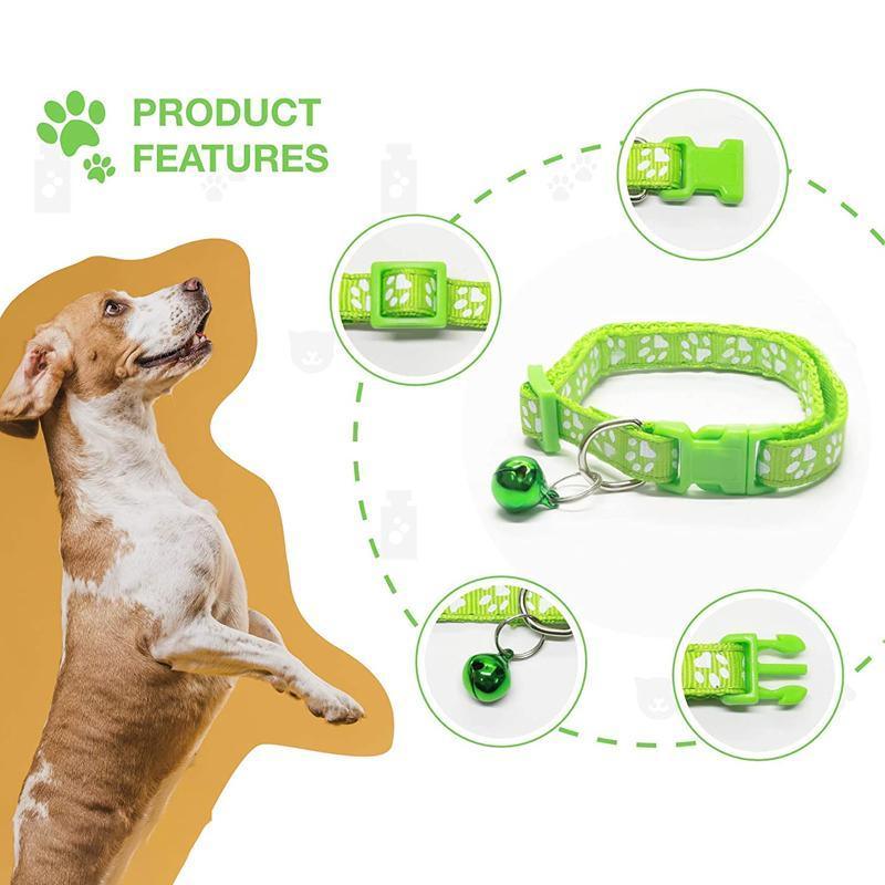 Adjustable Pet Collar Set 12pcs Assorted Puppy ID Collars with Bell