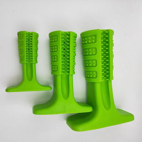 Durable dog chew toy with toothbrush design for effective teeth cleaning