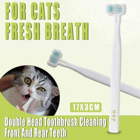 Double-Head pet toothbrush for dogs and cats